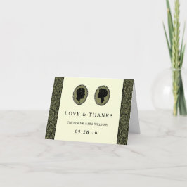 Cartão De Agradecimento Coleção de Casamento Silhueta Art Déco Dele & Dela