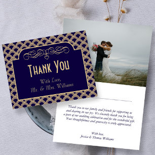 Cartão De Agradecimento Coleção de Casamentos Art Deco Gatsby, de 1920