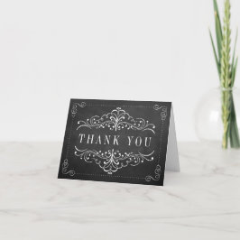 Cartão De Agradecimento Coleção de Casamentos de Chalkboard de Ornamentado