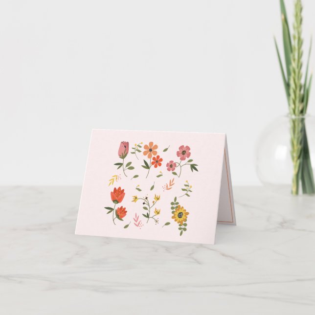 Cartão De Agradecimento coleção de flores (Frente)