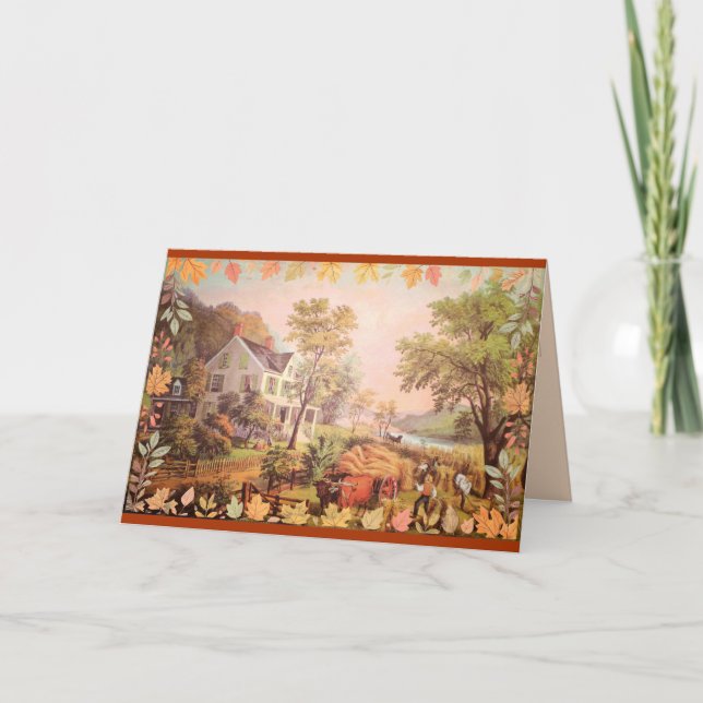 Cartão De Agradecimento Colheita Doméstica Agricultores de Ação de Graças (Frente)