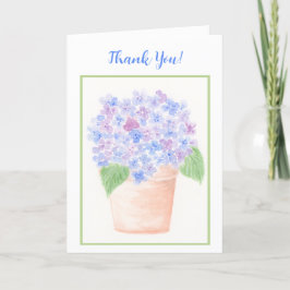 Cartão De Agradecimento Coloração aquosa a manuscrita Hydrangea Floral