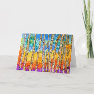Cartão De Agradecimento Colorful Aspen Trees Greeting Card