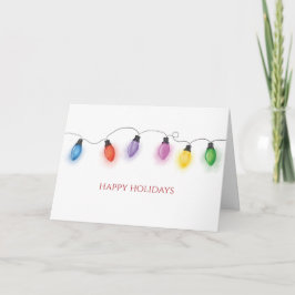 Cartão De Agradecimento Colorful Christmas Bulbs Folded Holiday Card