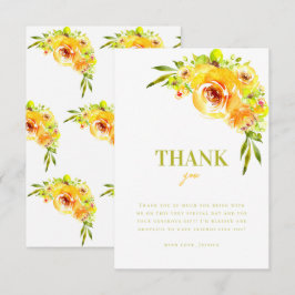 Cartão De Agradecimento Colorful Citrus Green Yellow Floral Bridal Shower
