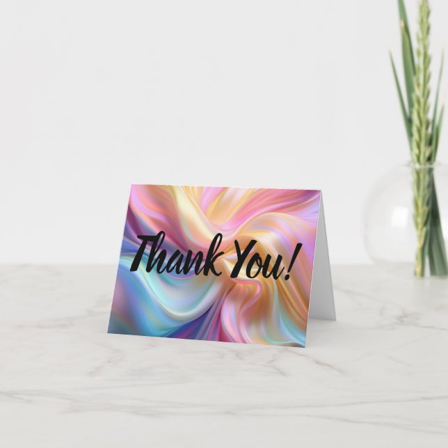 Cartão De Agradecimento Colorful Pastel Silk (Frente)