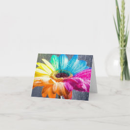 Cartão De Agradecimento Colorida Daisy