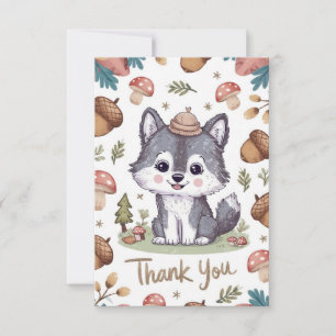 Cartão De Agradecimento Colorida Pastel Wolf