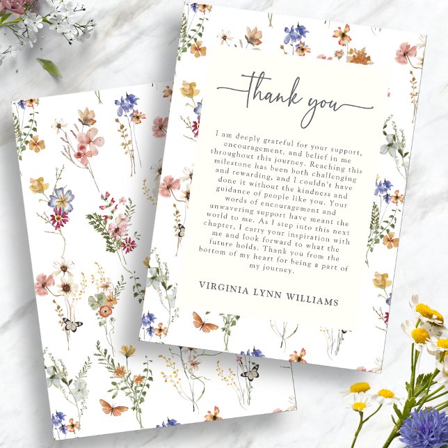 Cartão De Agradecimento Colorida Wildflower (Colorful Watercolor Wildflower Thank You Card by Painted Paperie
)
