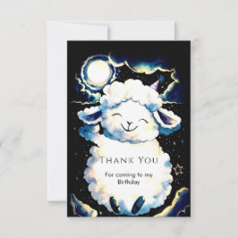 Cartão De Agradecimento Colorido Boho Ovelha Aniversário