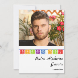 Cartão De Agradecimento Colorido Festa de formatura Fiesta 2024 do México