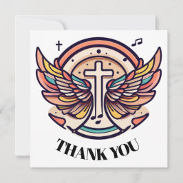 Cartão De Agradecimento Colorir as Asas Cruzadas Coloridas