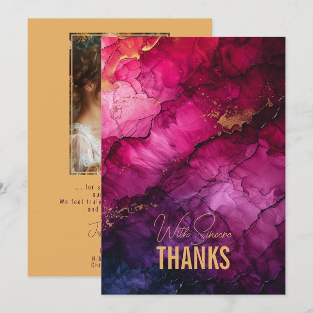Cartão De Agradecimento Com a foto Celestial Elegance Marble Symphony (Frente/Verso)