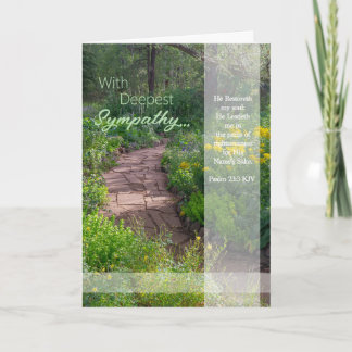 Cartão De Agradecimento Com a mais profunda simpatia Psalm 23:3 KJV 5x7