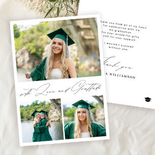 Cartão De Agradecimento Com amor e gratidão foto de formatura graduação
