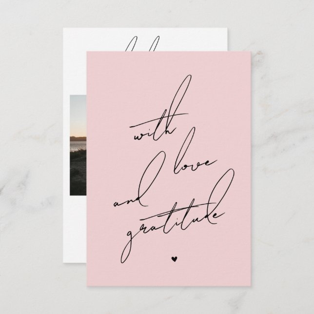 Cartão De Agradecimento Com Amor e Gratidão Mensagem Pré-Impressa (Frente/Verso)