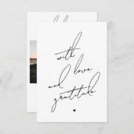 Cartão De Agradecimento Com Amor e Gratidão Mensagem Pré-Impressa