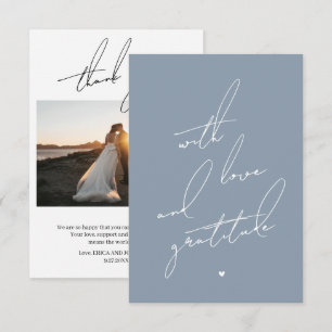 Cartão De Agradecimento Com Amor e Gratidão Mensagem Pré-Impressa