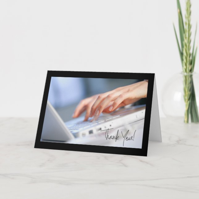 Cartão De Agradecimento Com apreciação para profissionais administrativos (Frente)