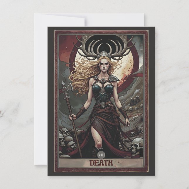 Cartão de Agradecimento com Arte do Tarot da Morte (Frente)