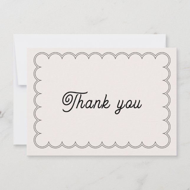 Cartão de agradecimento com borda rendilhada minim (Frente)