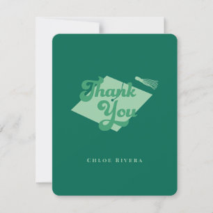 Cartão de Agradecimento com Borla Verde Esmeralda