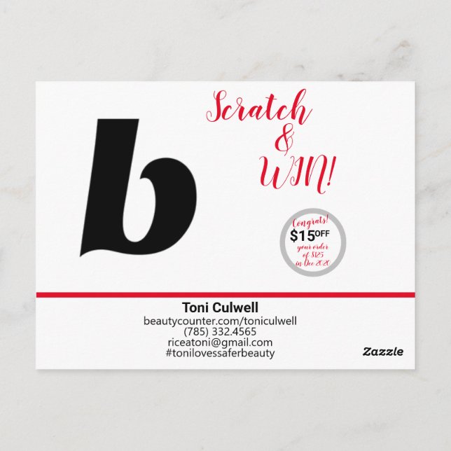 Cartão de agradecimento com Brinde (Verso)