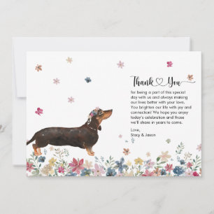 Cartão de Agradecimento com Cachorro Dachshund