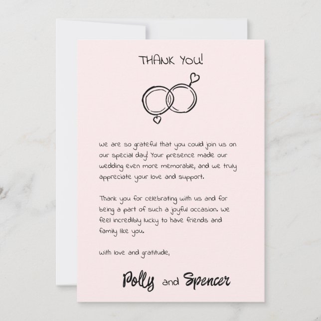 Cartão de Agradecimento com Caligrafia Pastel Blus (Frente)