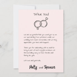 Cartão de Agradecimento com Caligrafia Pastel Blus