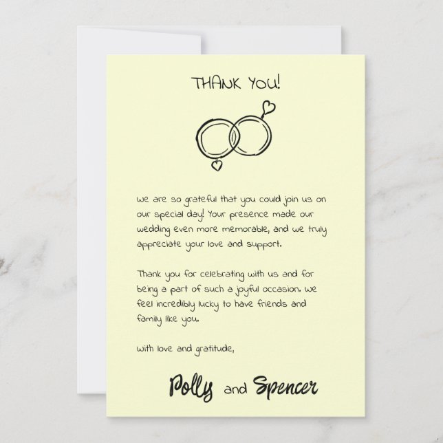 Cartão de Agradecimento com Caligrafia Pastel Crem (Frente)