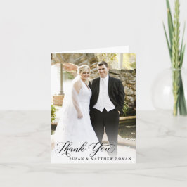 Cartão de Agradecimento com Foto de Casamento com