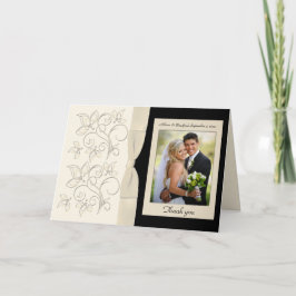 Cartão de Agradecimento com Foto de Flores Marfim