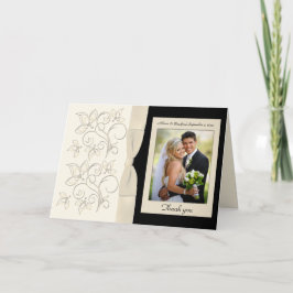 Cartão de Agradecimento com Foto de Flores Marfim