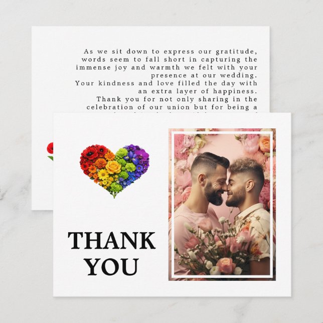Cartão De Agradecimento Com foto LGBTQ+ Prosperar Juntos (Frente/Verso)