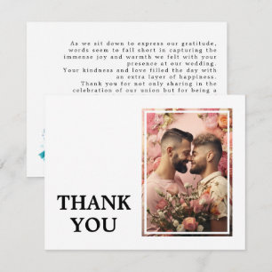 Cartão De Agradecimento Com foto LGBTQ+  Rainbow Lovebirds