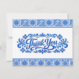 Cartão De Agradecimento Com foto Romance Azul & Limone