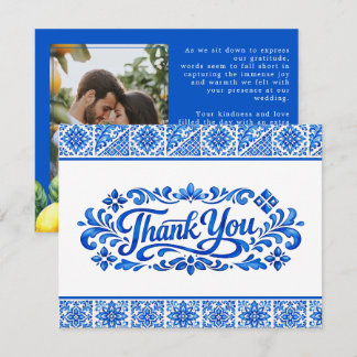 Cartão De Agradecimento Com foto Romance Azul & Limone