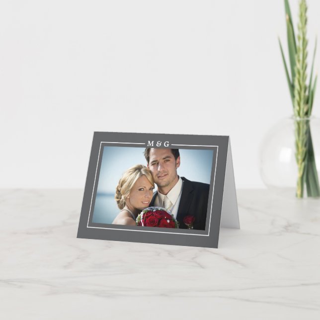 Cartão de Agradecimento com Letras Maiúsculas Mode (Frente)