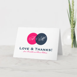Cartão de Agradecimento com Monograma Entrelaçado