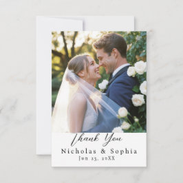Cartão de Agradecimento com Nome e Foto de Casal P