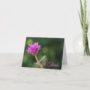 Cartão De Agradecimento Com Obrigados Natureza Fotografia Flor Roxo