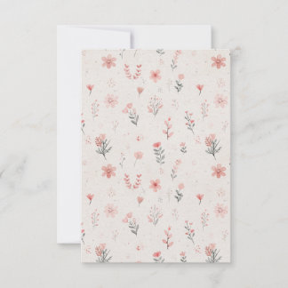 Cartão de Agradecimento com Padrão Floral Suave