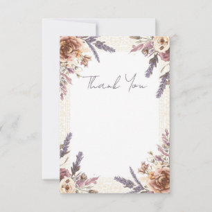 Cartão de Agradecimento com Renda Antiga e Estampa