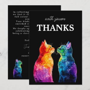 Cartão De Agradecimento Com Sinceros Agradecimentos Purrfectly Yours: Pur