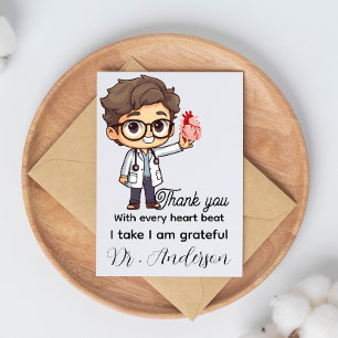 Cartão De Agradecimento Com todo o coração eu tomo cardiologista Personali