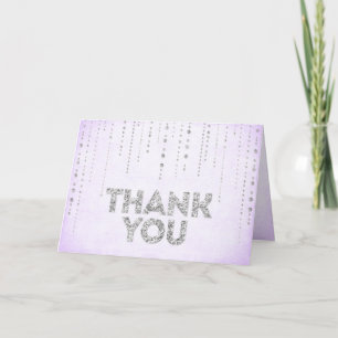 Cartão de Agradecimento com Visual Lavanda e Purpu
