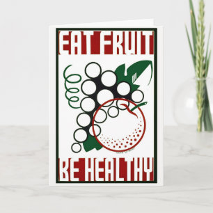 Cartão De Agradecimento Coma Fruta - Seja saudável - Poster WPA - Promoção
