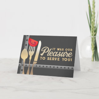 Cartão De Agradecimento comer utensílios servindo de refeição, obrigado...