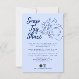 Cartão de agradecimento comercial Blue Snap Tag Sh